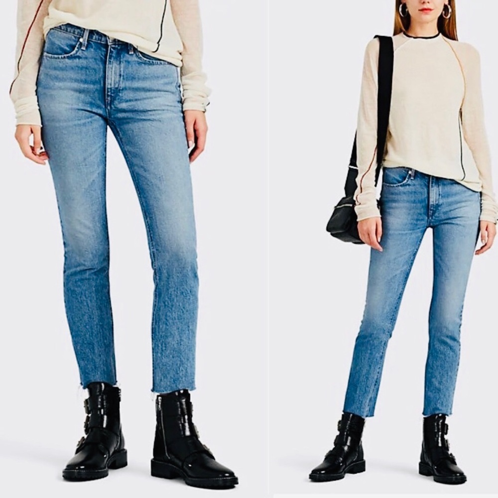 ❤️ RAG & BONE ❤️ COLLECTION STYLISH FARRAH ANKLE CIGARETTE RAW HEM JEANS . - Picture 9 of 12